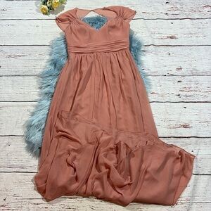 NWOT Jenny Packham JP1021 Desert Rose Cap Sleeve Chiffon Maxi Bridesmaids Dress